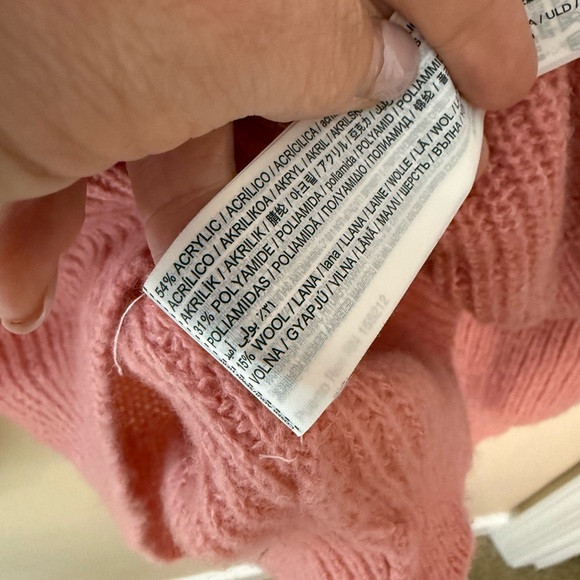 MANGO SWEATER open knit wool blend grandma chic pointelle size M - Picture 7 of 7